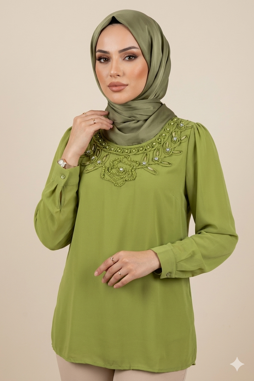 Pearls Neckline Blouse