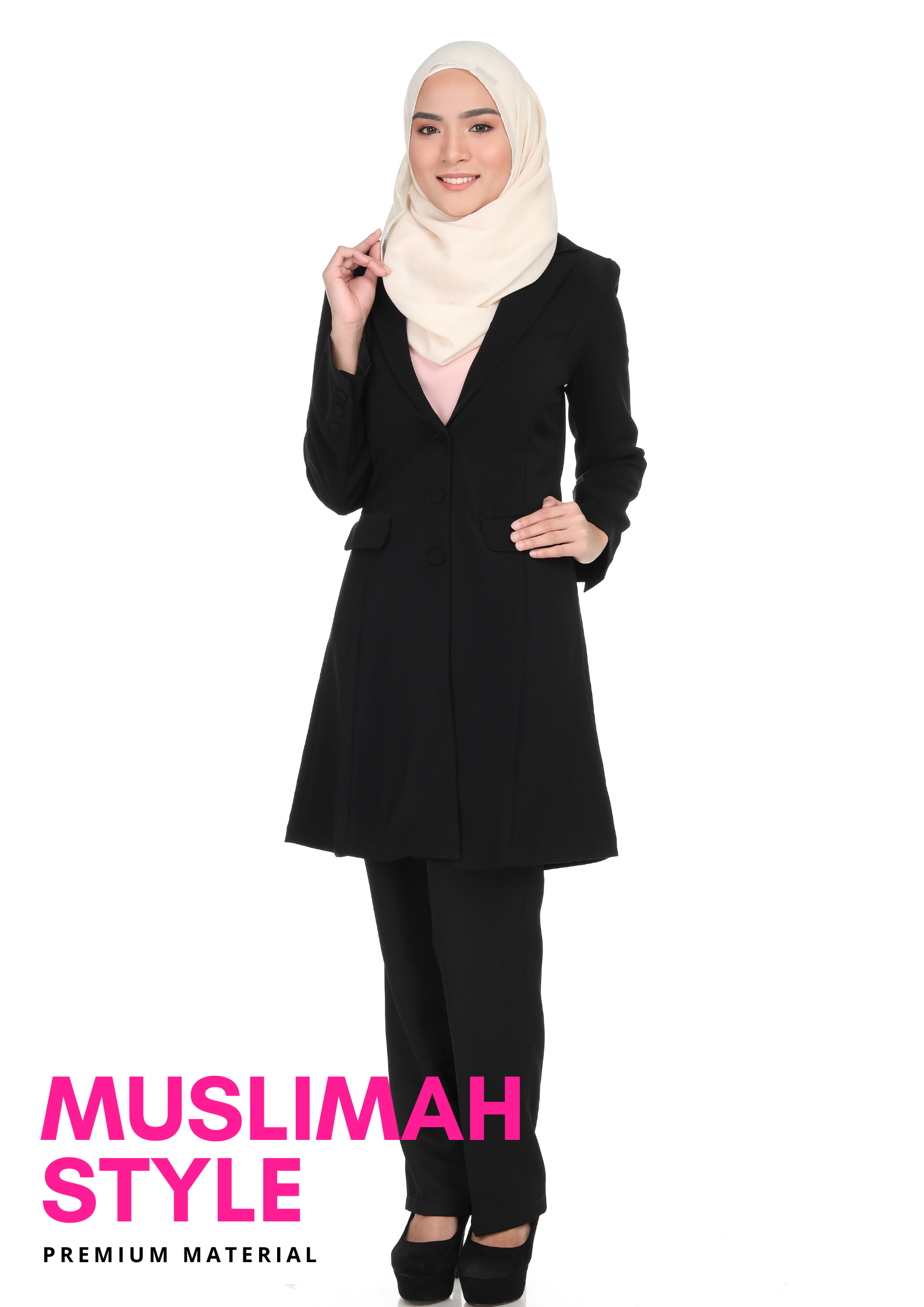 Image 10: Muslimah blazer long blazer blazer labuh