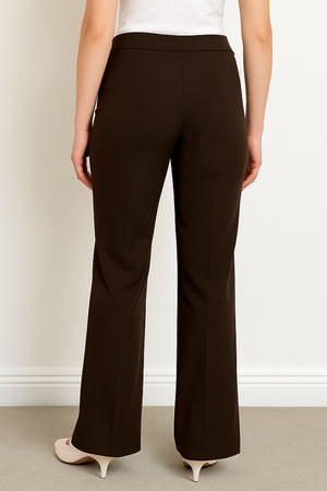 Stretchable Straight Cut Office Pants - Brown
