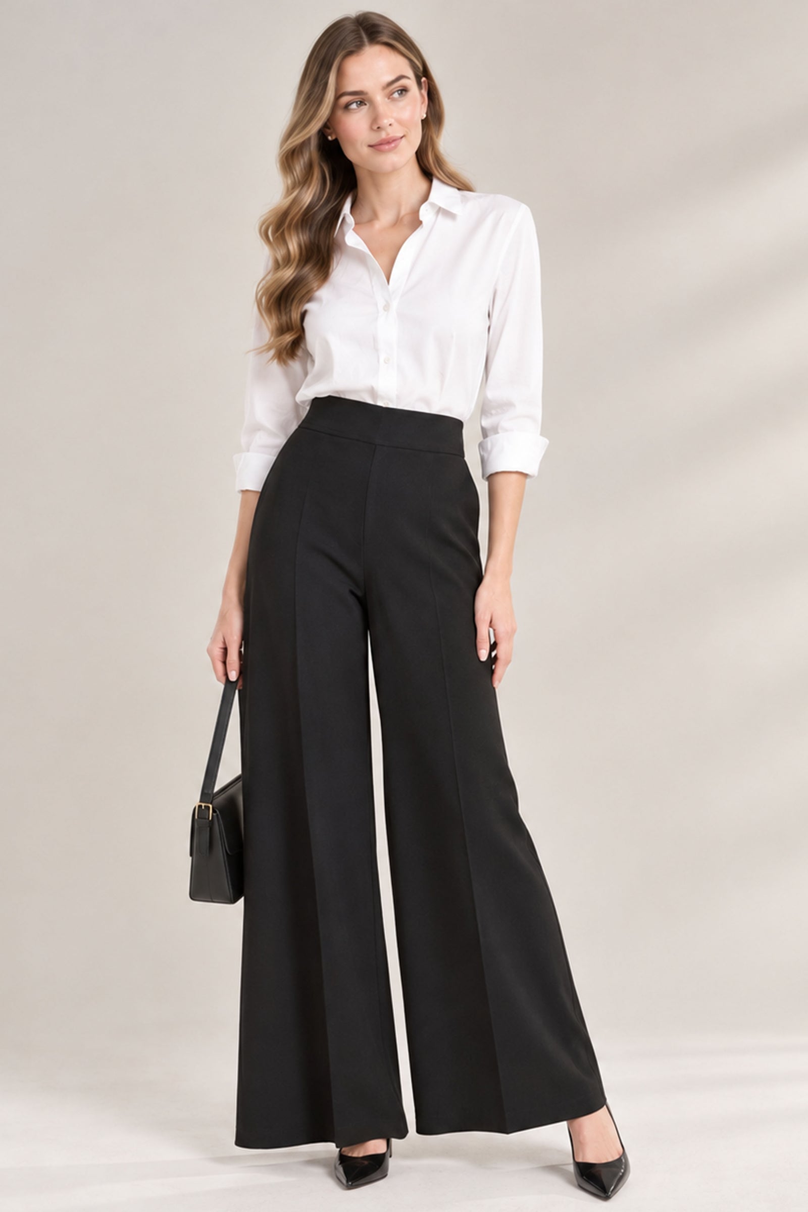Soft Cotton Palazzo Pant - Black