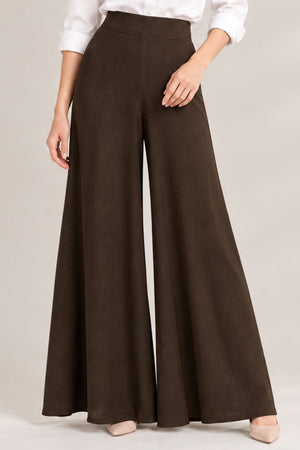 Soft Cotton Palazzo Pant - Dark Brown
