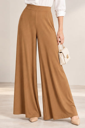 Soft Cotton Palazzo Pant - Brown