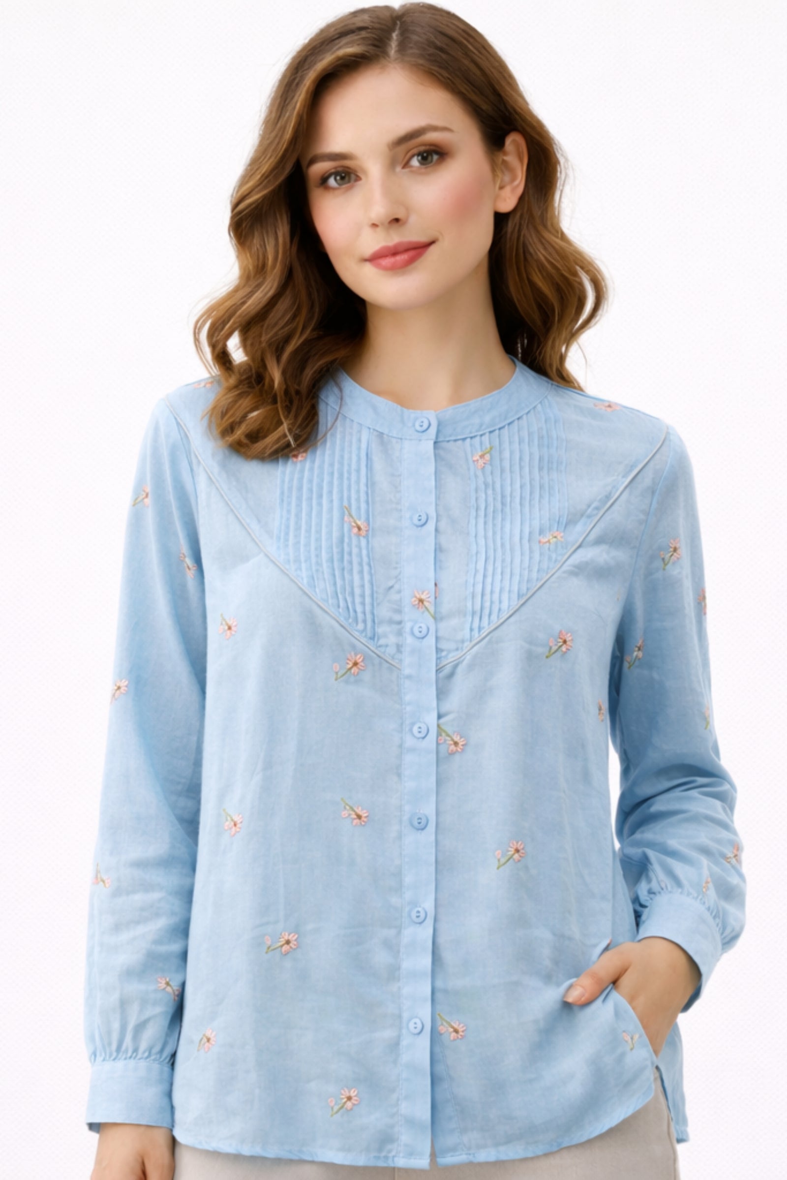 Melody Floral Embroidery Blouse
