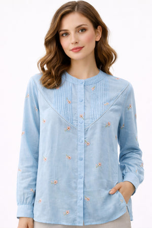 Melody Floral Embroidery Blouse