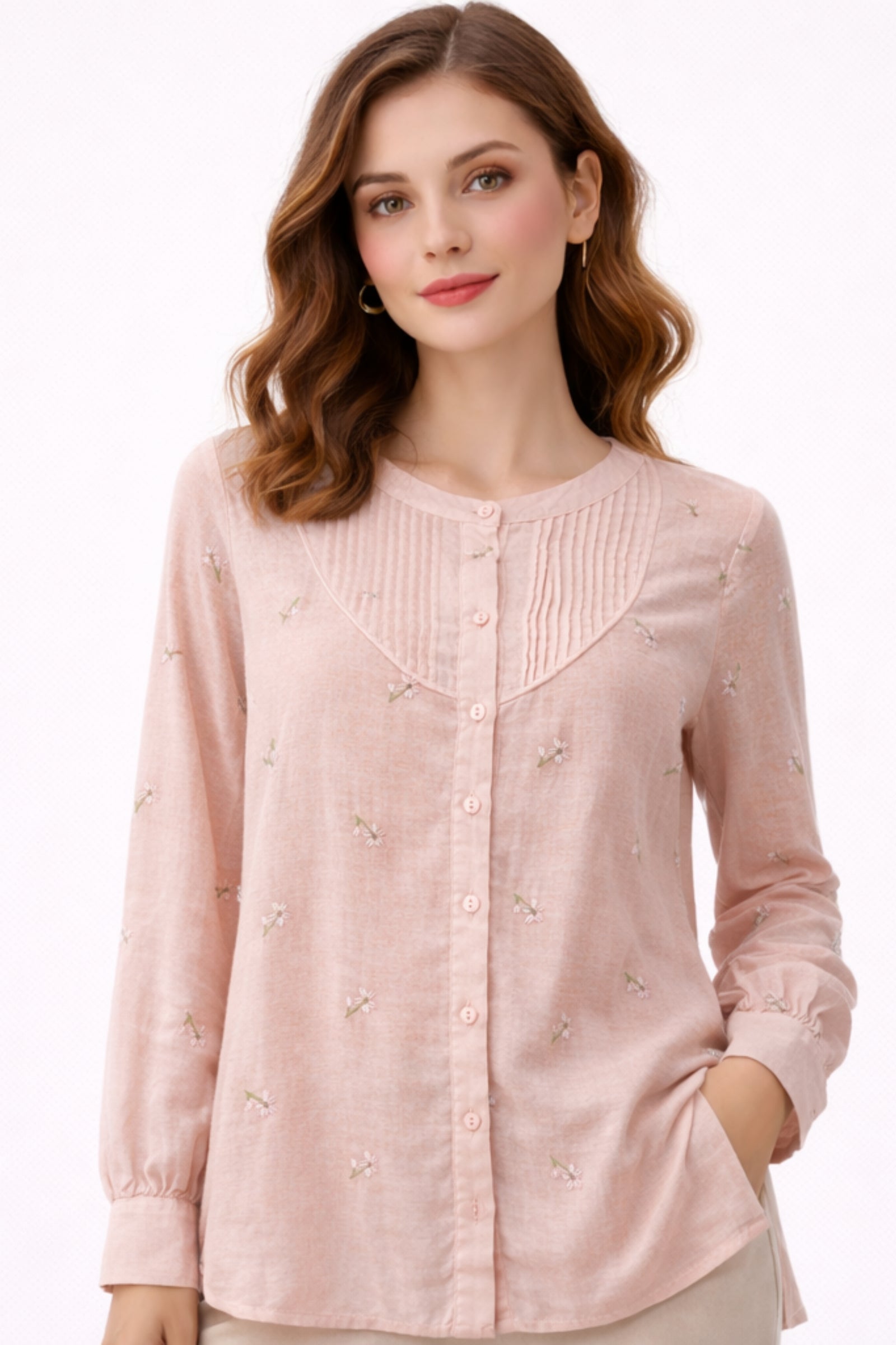 Melody Floral Embroidery Blouse