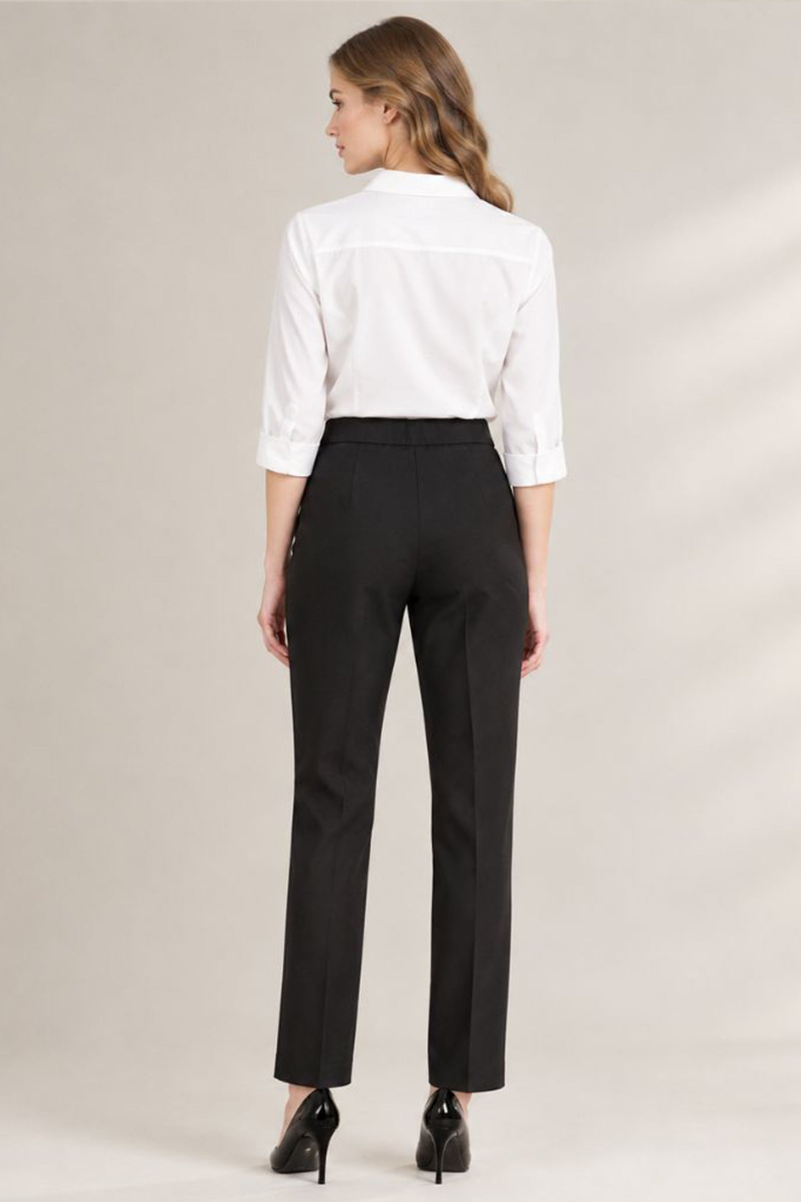 Straight Cut Office Pants - Black