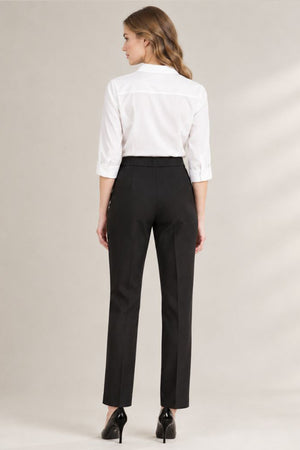 Straight Cut Office Pants - Black