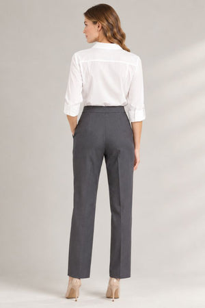 Straight Cut Office Pants - Grey