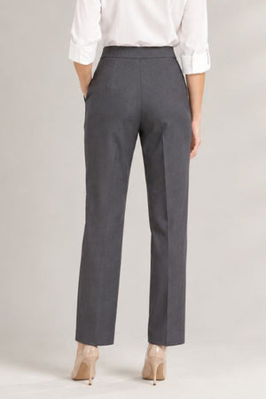 Straight Cut Office Pants - Grey