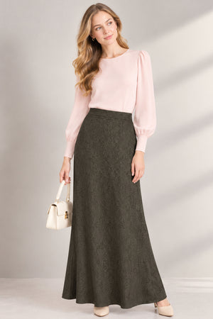 Lauder Stretchable Skirt - Brown