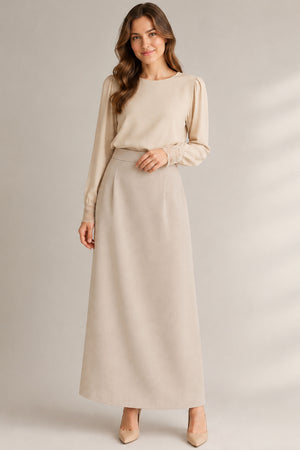 Office Skirt (Skirt Susun Belakang) - Khaki