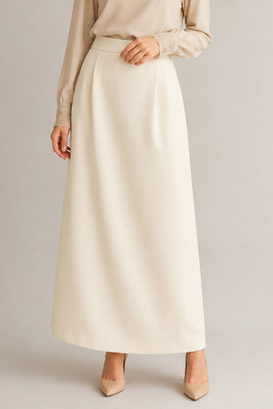 Office Skirt (Skirt Susun Belakang) - Cream