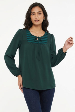 Ribbon Knot Blouse - Turquoise
