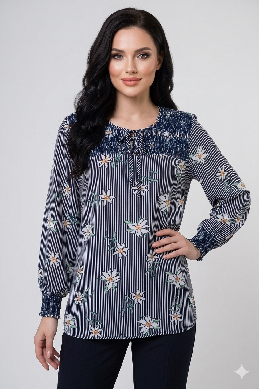 Floral Stripe Blouse
