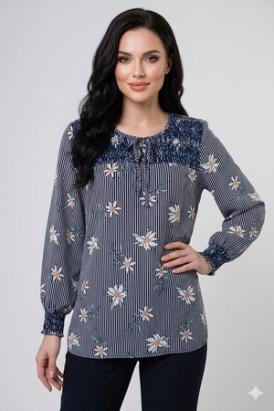 Floral Stripe Blouse