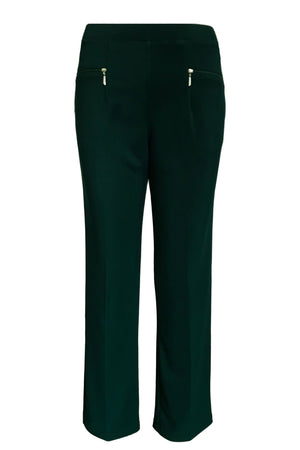 Plain Pants with Zipper Pocket - Green