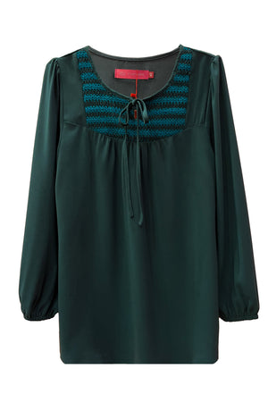 Ribbon Knot Blouse - Turquoise