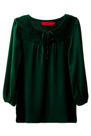 Ribbon Knot Blouse - Green