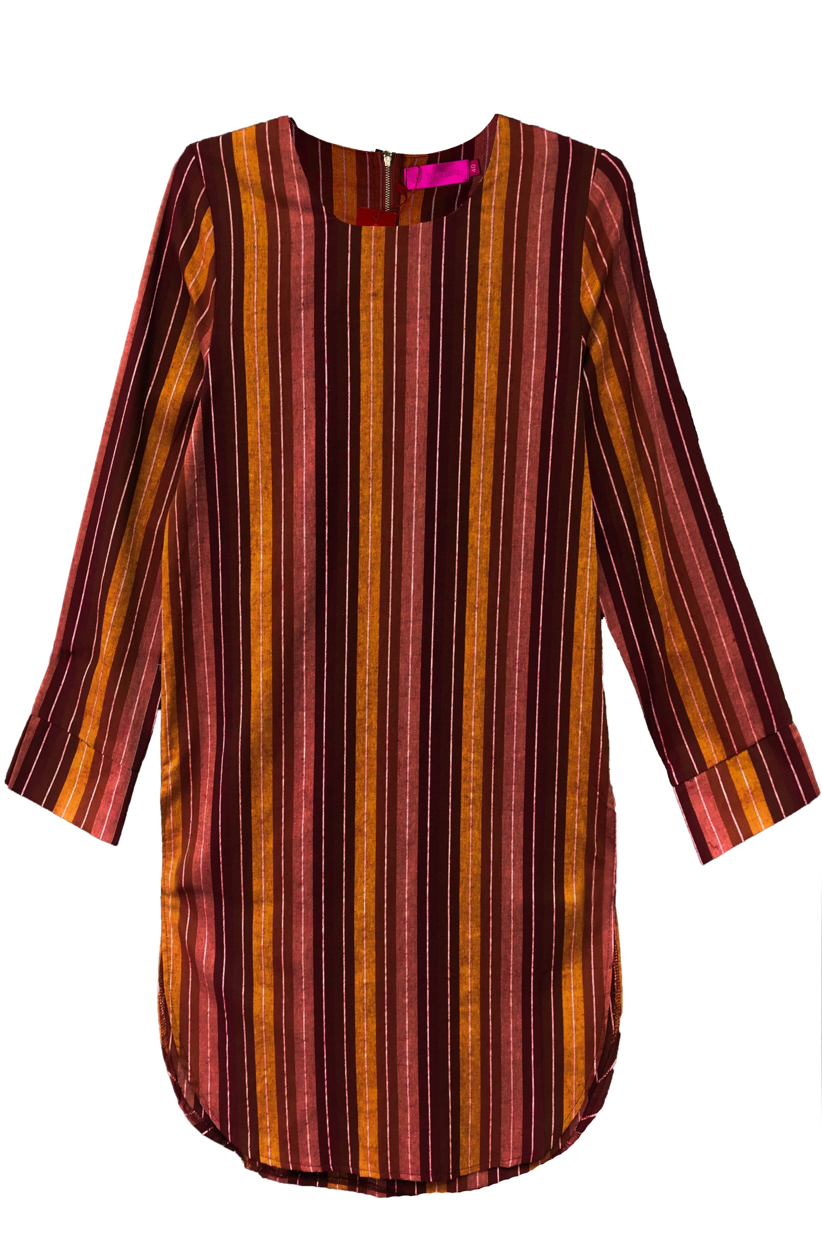 Striped Cotton Linen Long Blouse