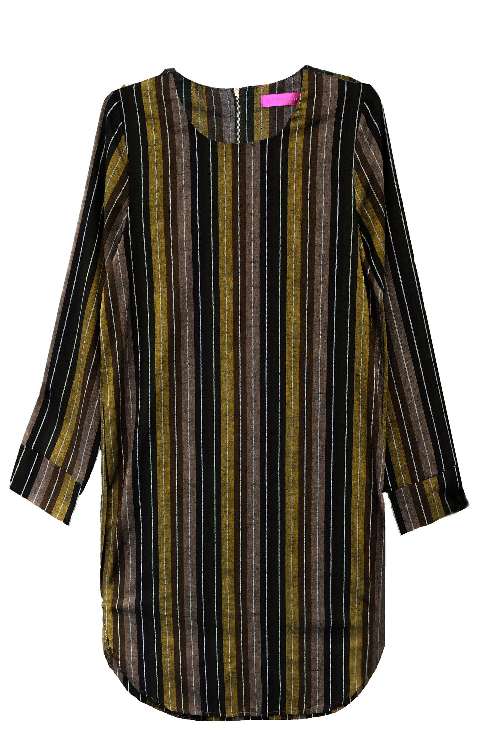 Striped Cotton Linen Long Blouse