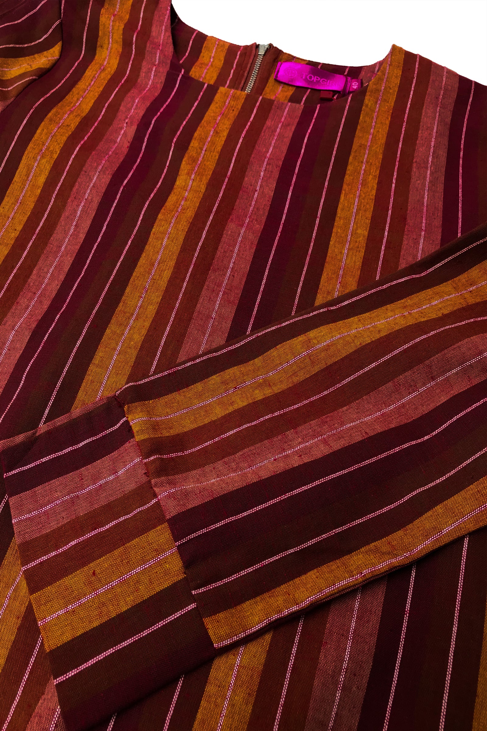 Striped Cotton Linen Long Blouse