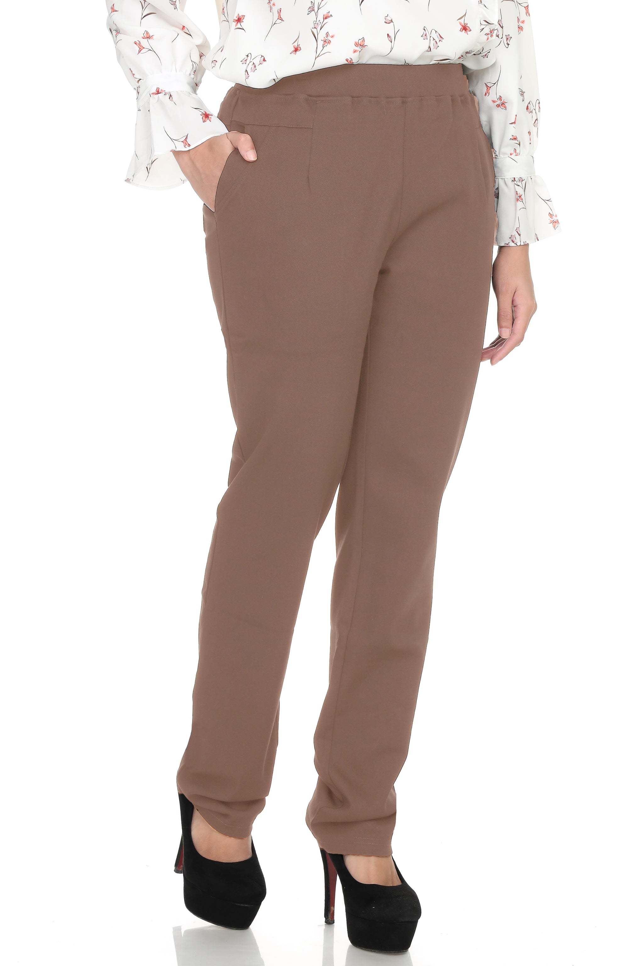 Pant without Zipper - Light Brown - TOPGIRL
