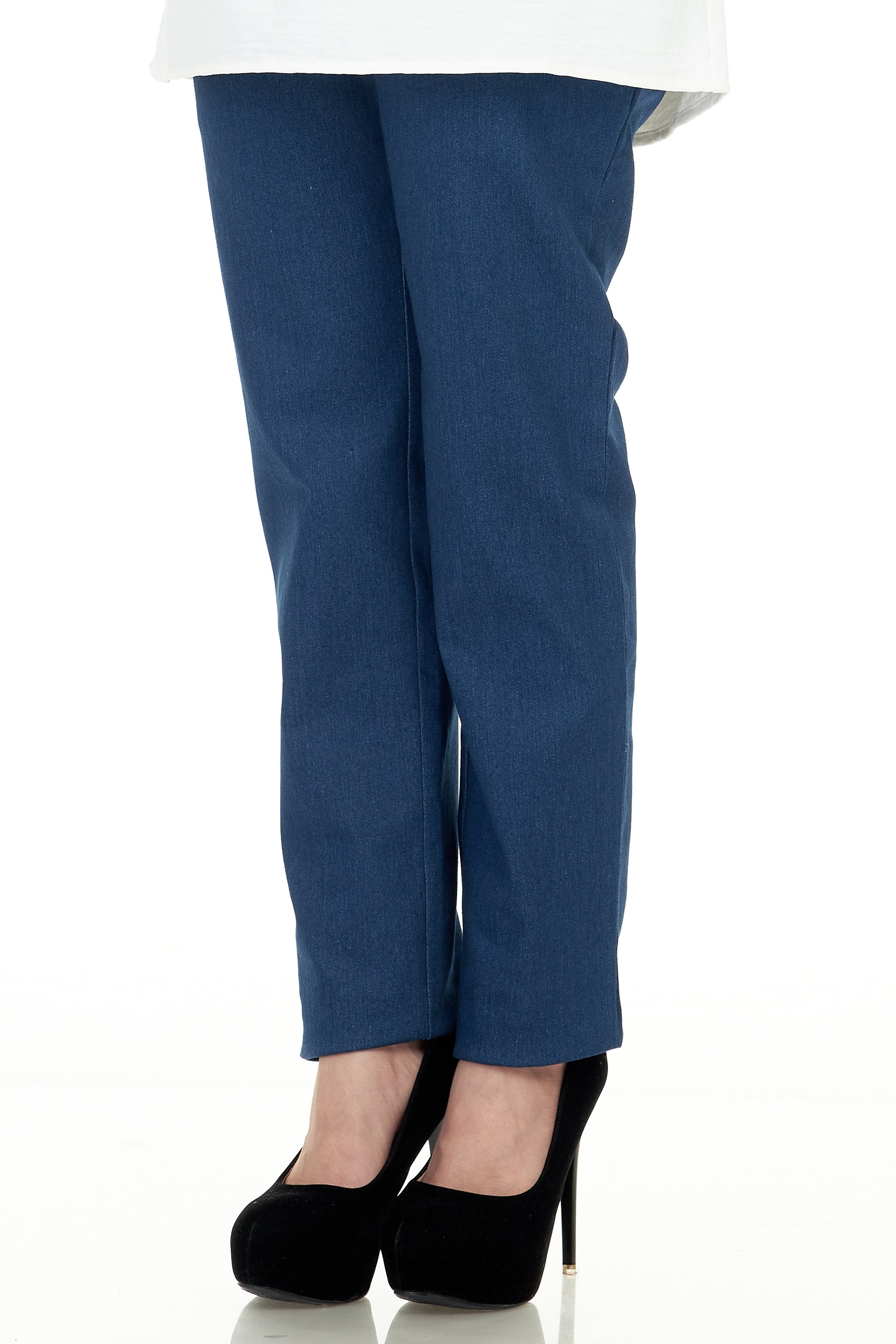 Cotton Denim Pant without Zipper - TOPGIRL