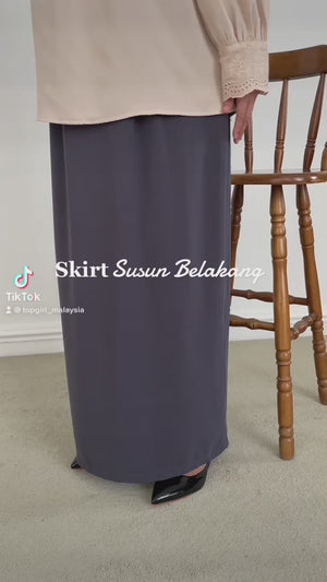 Office Skirt (Skirt Susun Belakang) - Blue