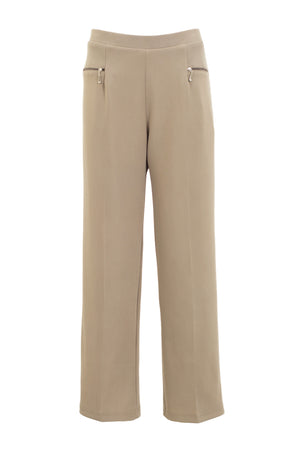 Plain Pants with Zipper Pocket
