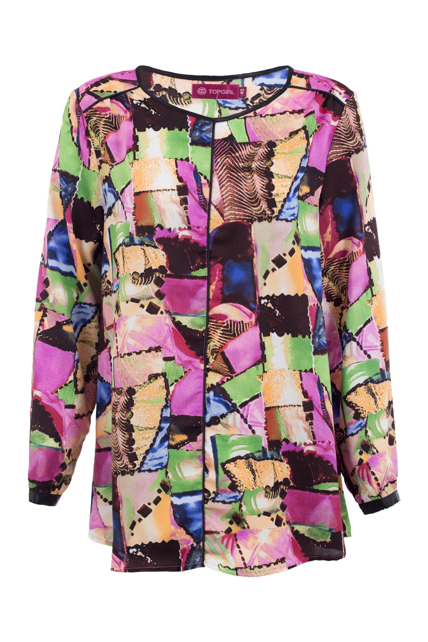 Colorful Round Neck Blouse