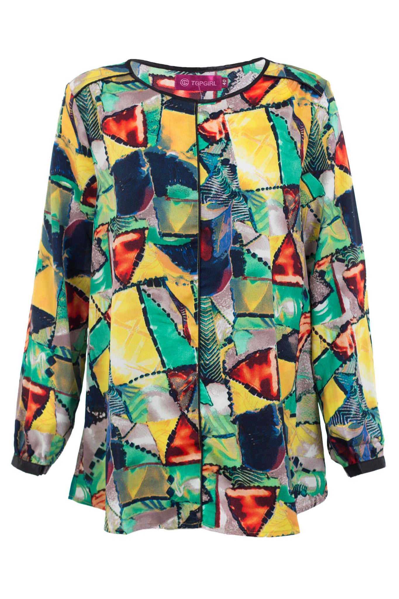 Colorful Round Neck Blouse