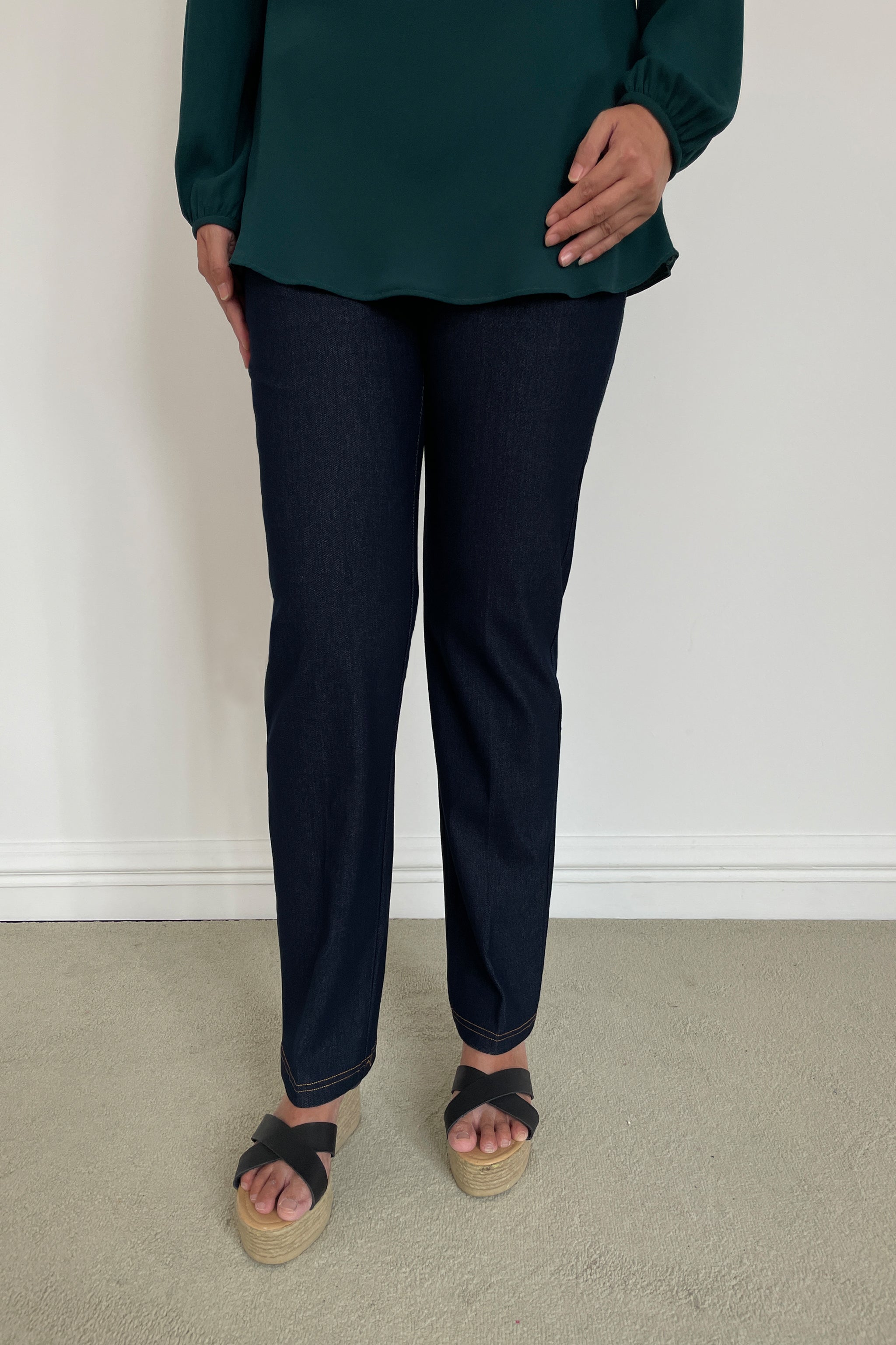 Denim Pant without Zipper - TOPGIRL