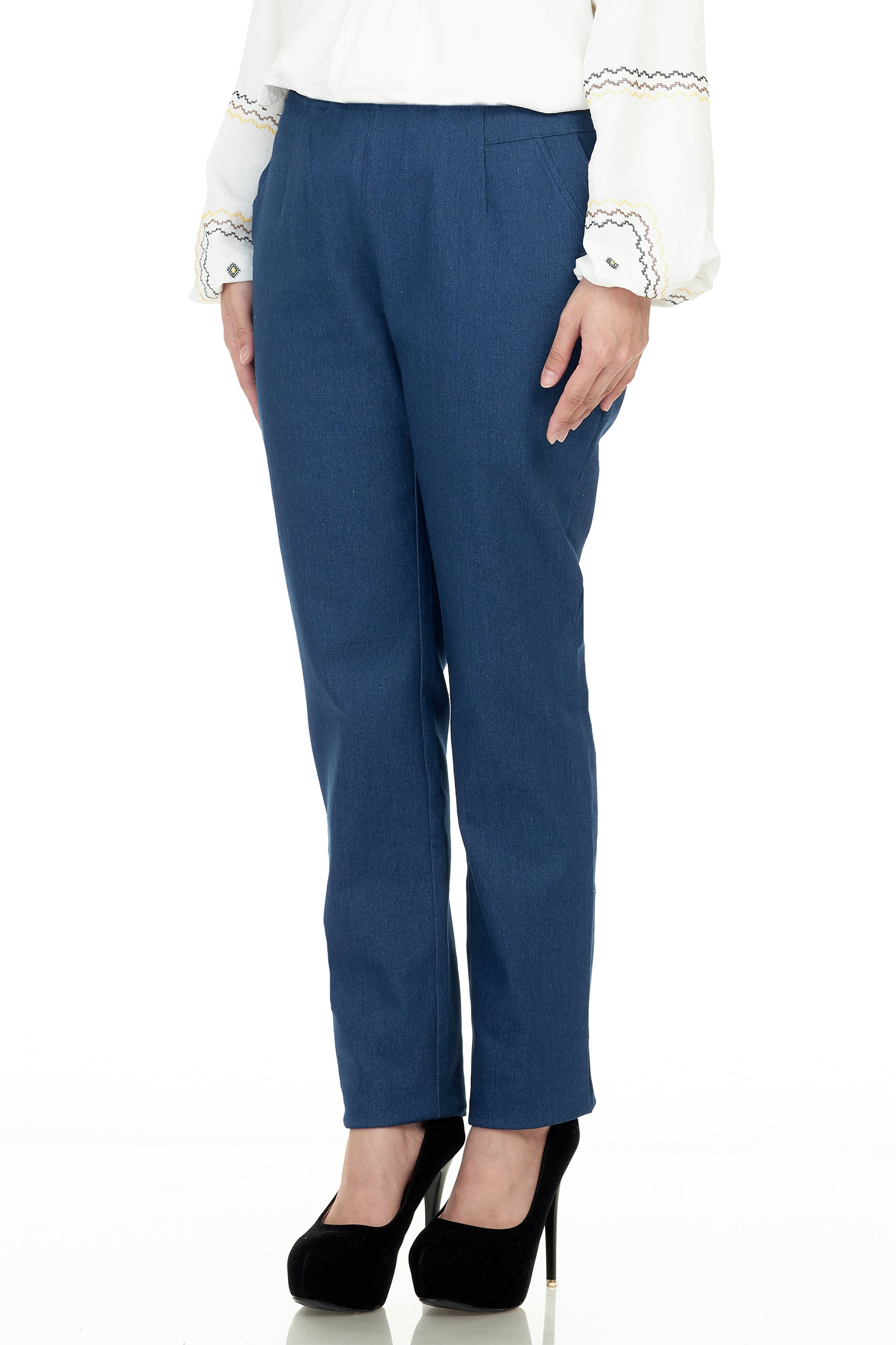 Cotton Denim Pant without Zipper