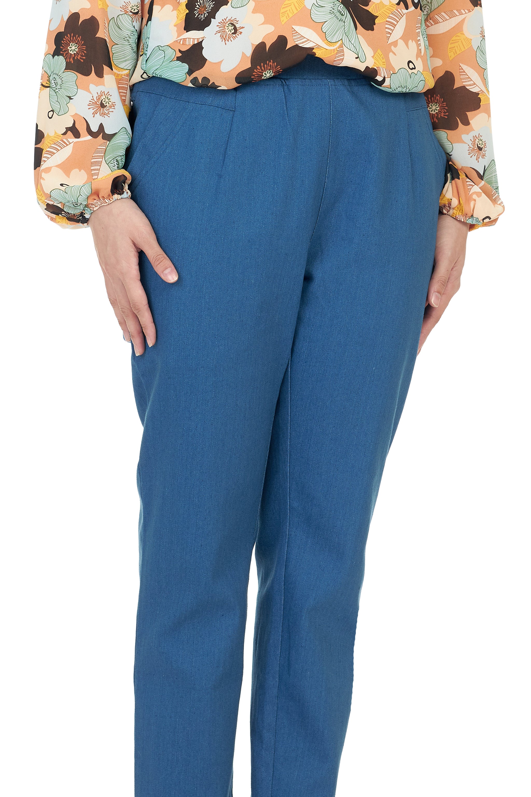 Cotton Denim Pant without Zipper - TOPGIRL