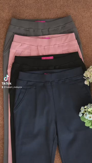 New Pant without Zipper (Thicker Material)- Black